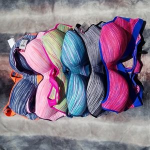 36 D racerback sports bras-multi colors